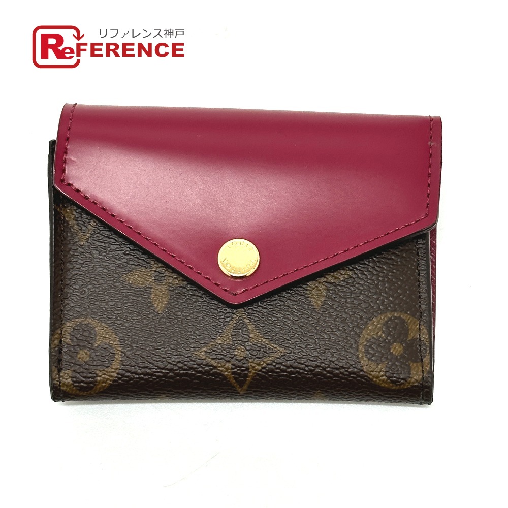 LOUIS VUITTON ルイヴィトン  M62932 ポルトフォイユ ゾエ 3つ折り紙入れ モノグラム帆布  レディース 赤銅色×フューシャ 赤銅色 【中古】