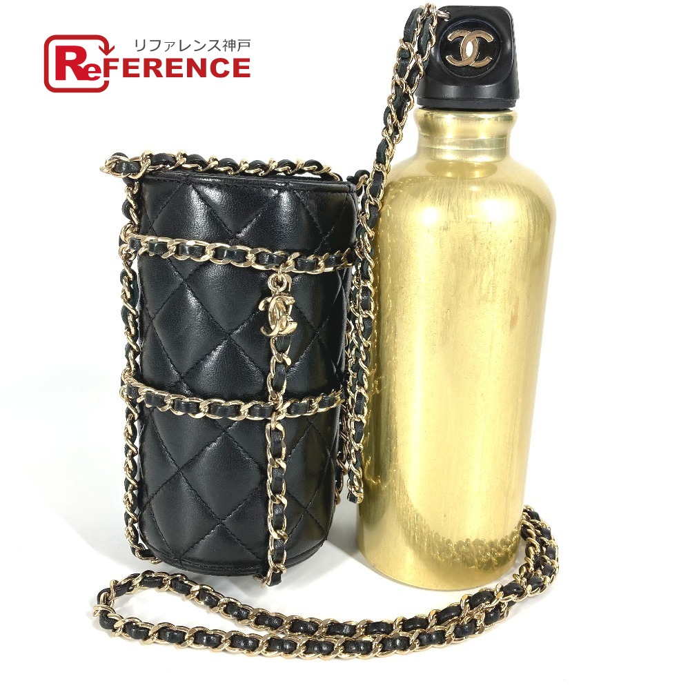 CHANEL シャネル   AS1324  お水壜 CC ココマーク ロゴタイプ チェーン店 容れもの付き添い人  袋 曲がった掛け 室内装飾 吸い筒 壜 ショルダーバッグ なめし革  ユニ一発やる 黒いこと 【中古】