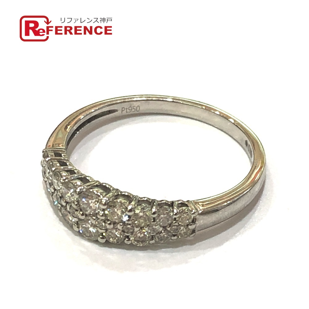 jewelry ジュエリー Pt950 D0.80ct 天然ダイヤモンド 4.7g ラウンド ブリリアント リング・指輪 Pt950 レディース シルバー 【中古】