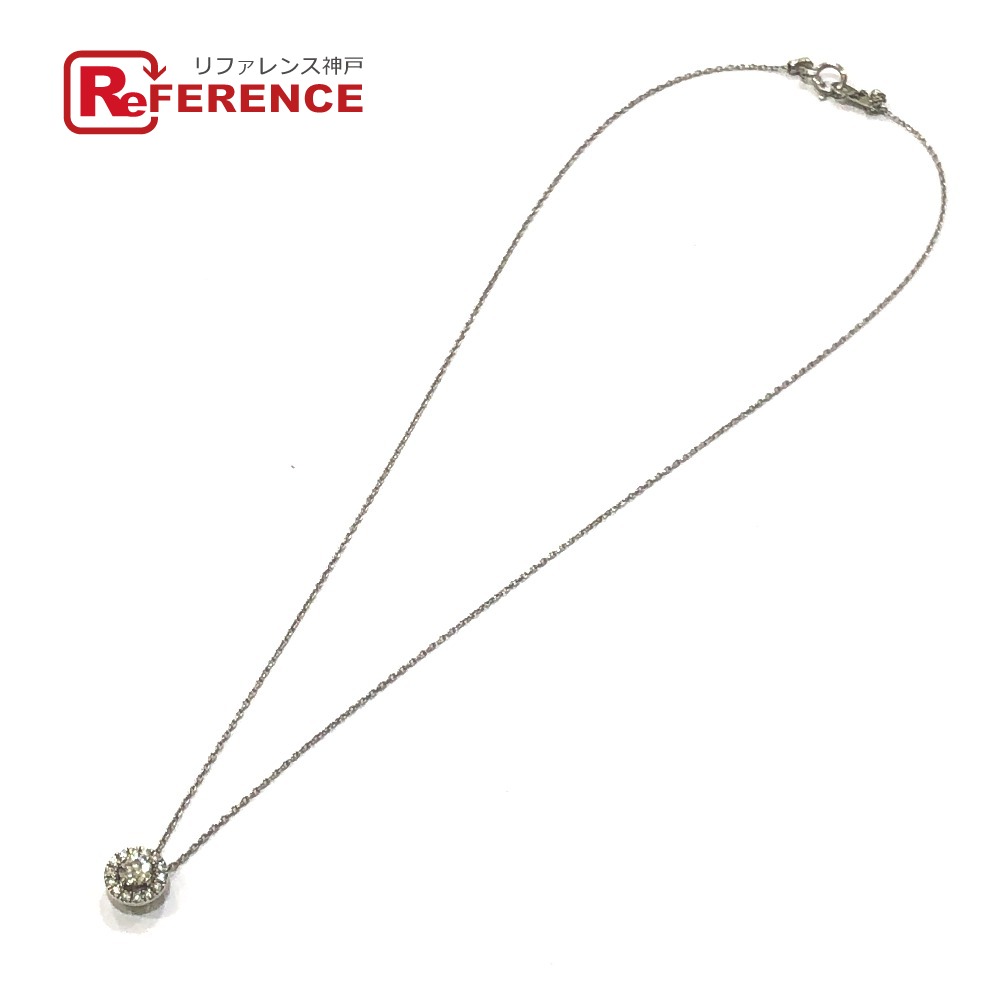 jewelry ジュエリー Pt850 Pt900 D0.29ct D0.13ct サークル ダイヤ ネックレス Pt900 レディース シルバー 【中古】