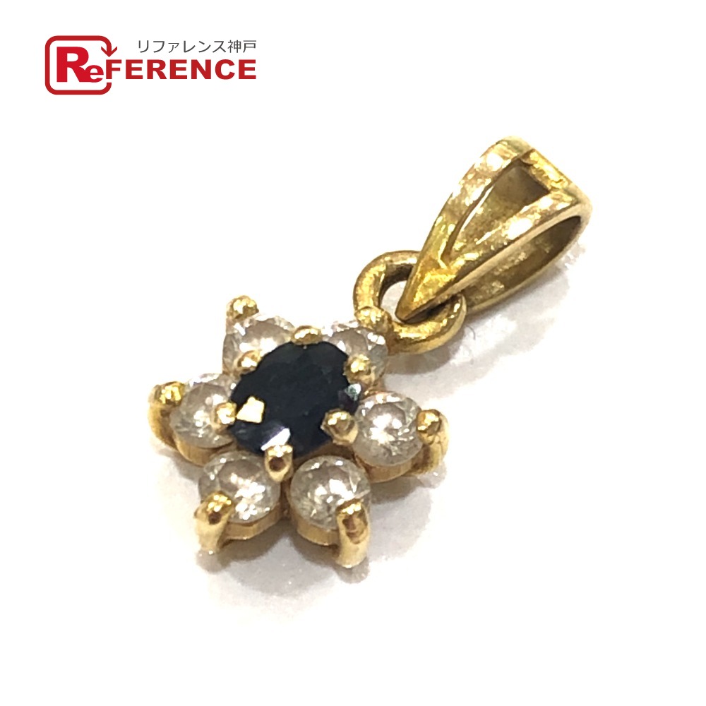 jewelry ジュエリー K18 サファイア ダイヤ ミニミニ ペンダントトップ K18 レディース ゴールド 【中古】