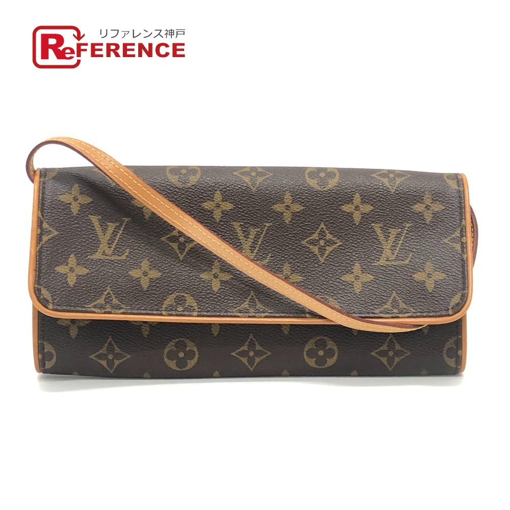 LOUIS VUITTON ルイヴィトン M51852 ポシェットツインGM カバン 2WAY クラッチバッグ ショルダーバッグ モノグラムキャンバス レディース ブラウン 【中古】