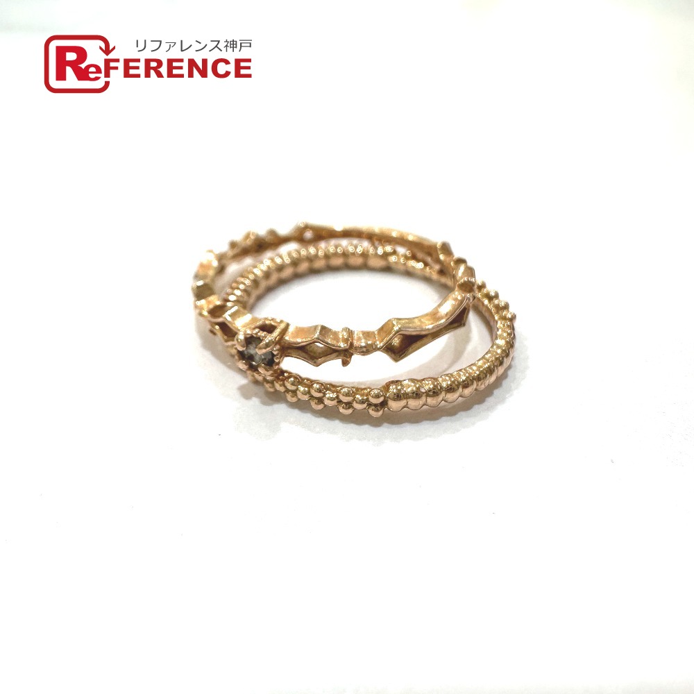 jewelry ジュエリー K10PG デザイン アクセサリー ダイヤ 2連 リング・指輪 K10PG レディース ゴールド 11号 【中古】 29,315円