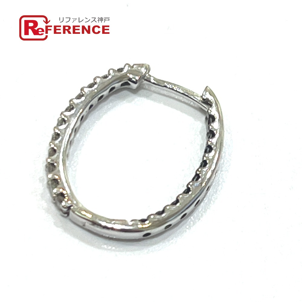 jewelry ジュエリー K18WG D0.20ct ダイヤ×ブラックダイヤ 片耳 ループ 宝石 ピアス K18WG レディース シルバー 【中古】|ブランドショップ リファレンス