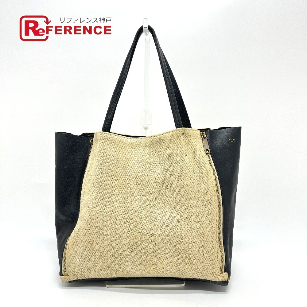 CELINE セリーヌ カバガゼット カバン バッグ ハンドバッグ トートバッグ 麻 /レザー レディース ベージュ 【中古】｜ブランドショップ　リファレンス 24,750円