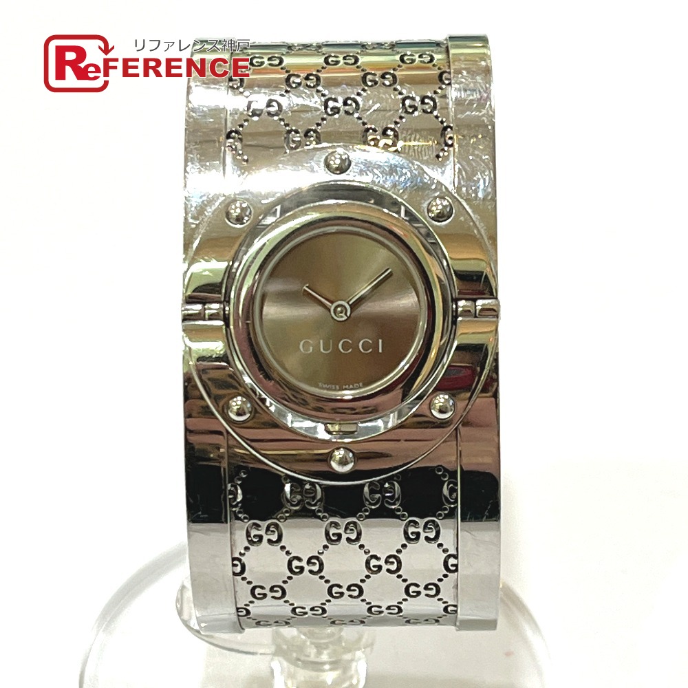 GUCCI グッチ  YA112501 GG トワールコレクション 広広とした バングルウォッチ レディースウォッチ時辰儀 ウォッチ SS  レディース しろがね色 【中古】