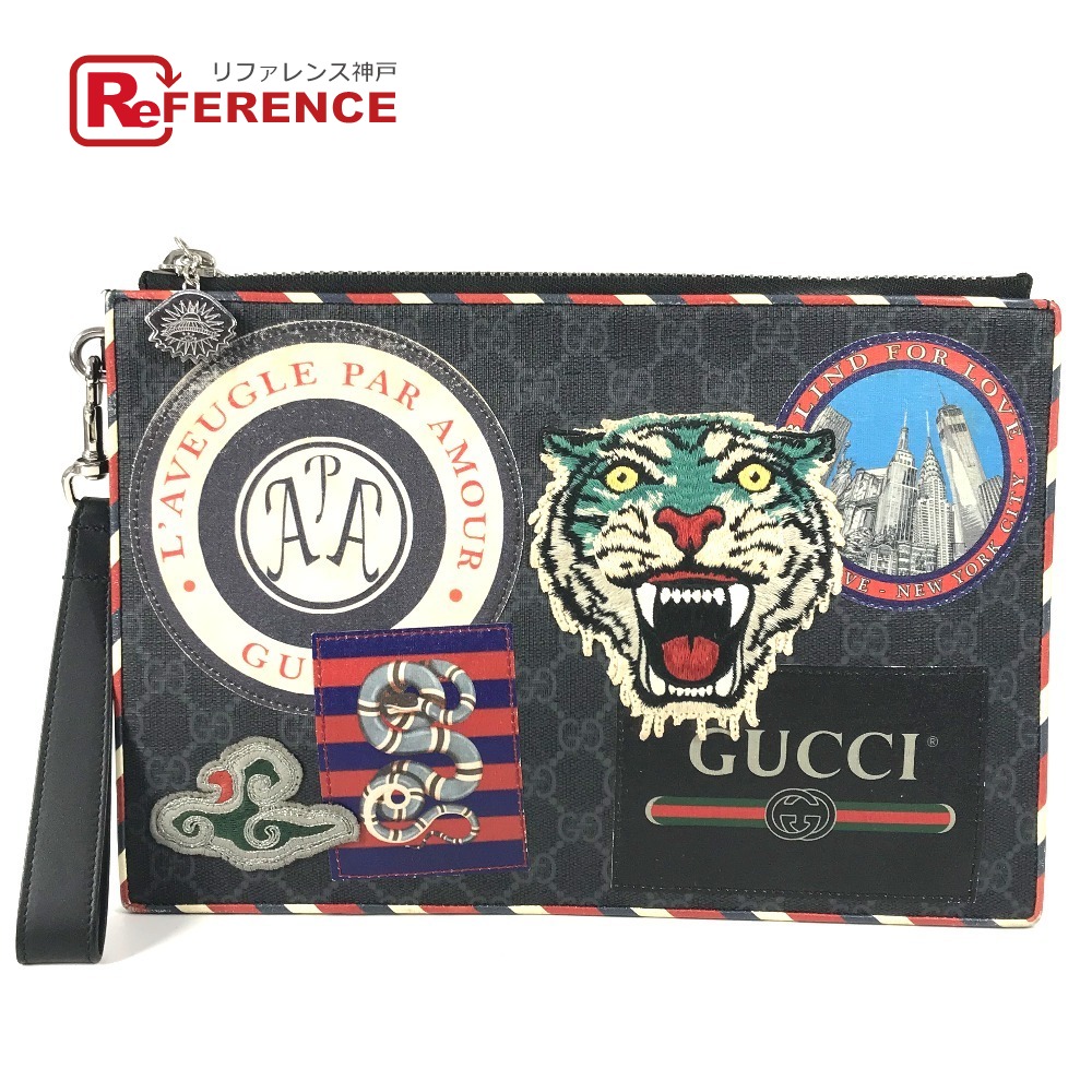 美品GUCCIグッチ ナイトクーリエGG ケース タイガーUFO刺繍 美品GUCCIグッチ ナイトクーリエGG コインケース タイガーUFO刺繍