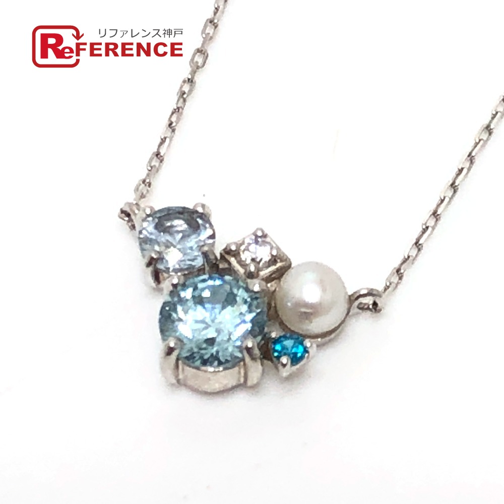 4℃ ヨンドシー 152426223201 マルチビジュー ジュエリー アクセサリー K10WG ネックレス K10WG レディース シルバー 新品同様 【中古】｜ブランドショップ　リファレンス