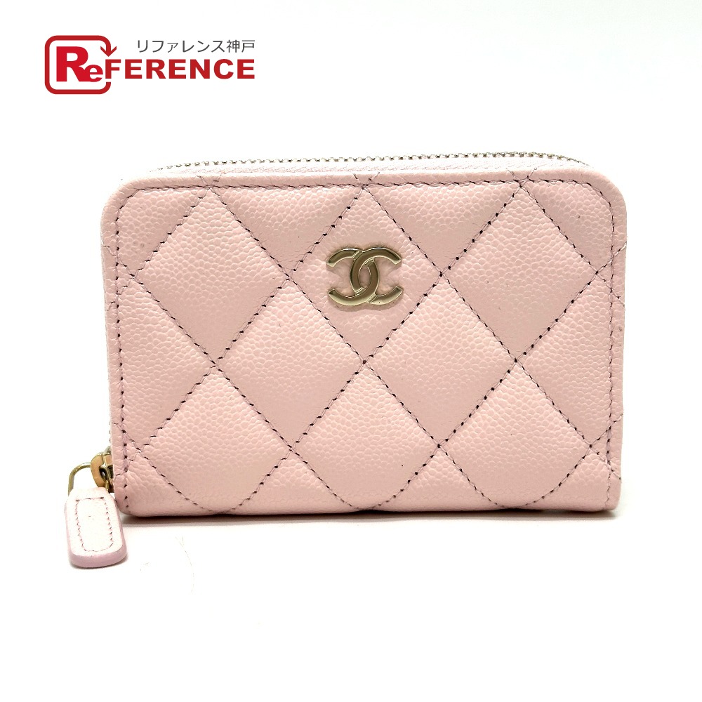 CHANEL シャネル  AP0216 マトラッセ 古典派音楽 ジップ 鋳貨銭入れ 御釣り入れ 札入れ コインケース キャビア素はだ /グレインカーフレザー レディース サクラ色 未当て嵌める 【中古】