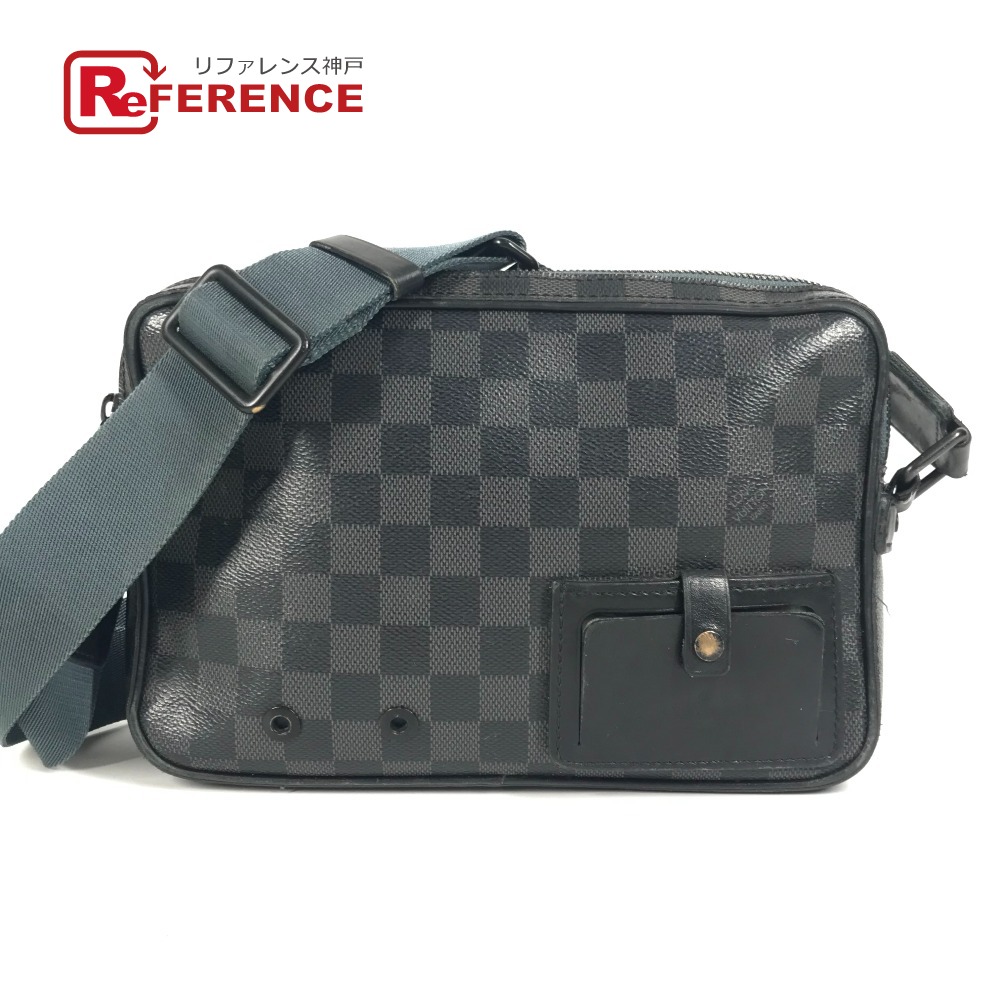 LOUIS VUITTON ルイヴィトン  N40188  ダミエ・グラフィット アルファ・伝達人 鞄 伝達人御徒面子 曲がった掛け 差し交わす上半身 ショルダーバッグ ダミエグラフィットキャンバス  ユニ一発やる 黒いこと 【中古】
