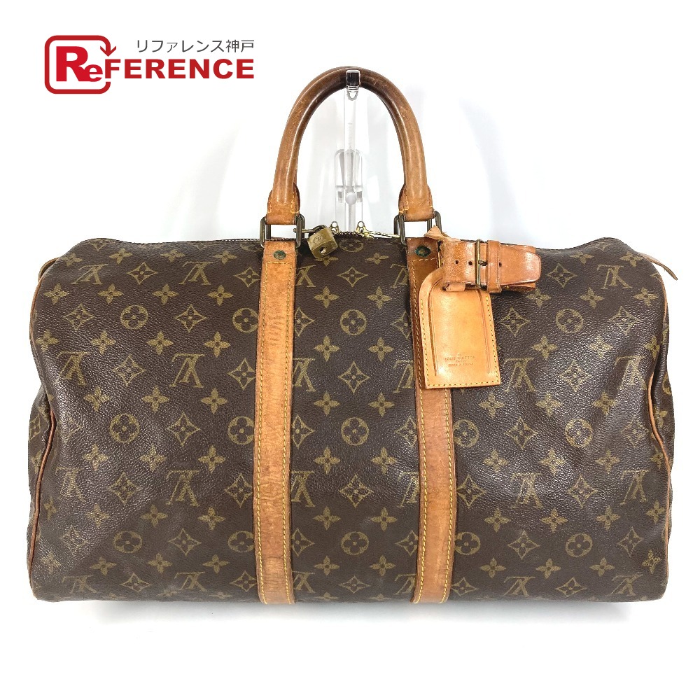 LOUIS VUITTON ルイヴィトン  M41428 モノグラム キーポル45 キーポル 45 旅する御徒面子 周遊御徒面子 袋 旧型 ボストンバッグ モノグラム帆布  ユニ一発やる 赤銅色 【中古】