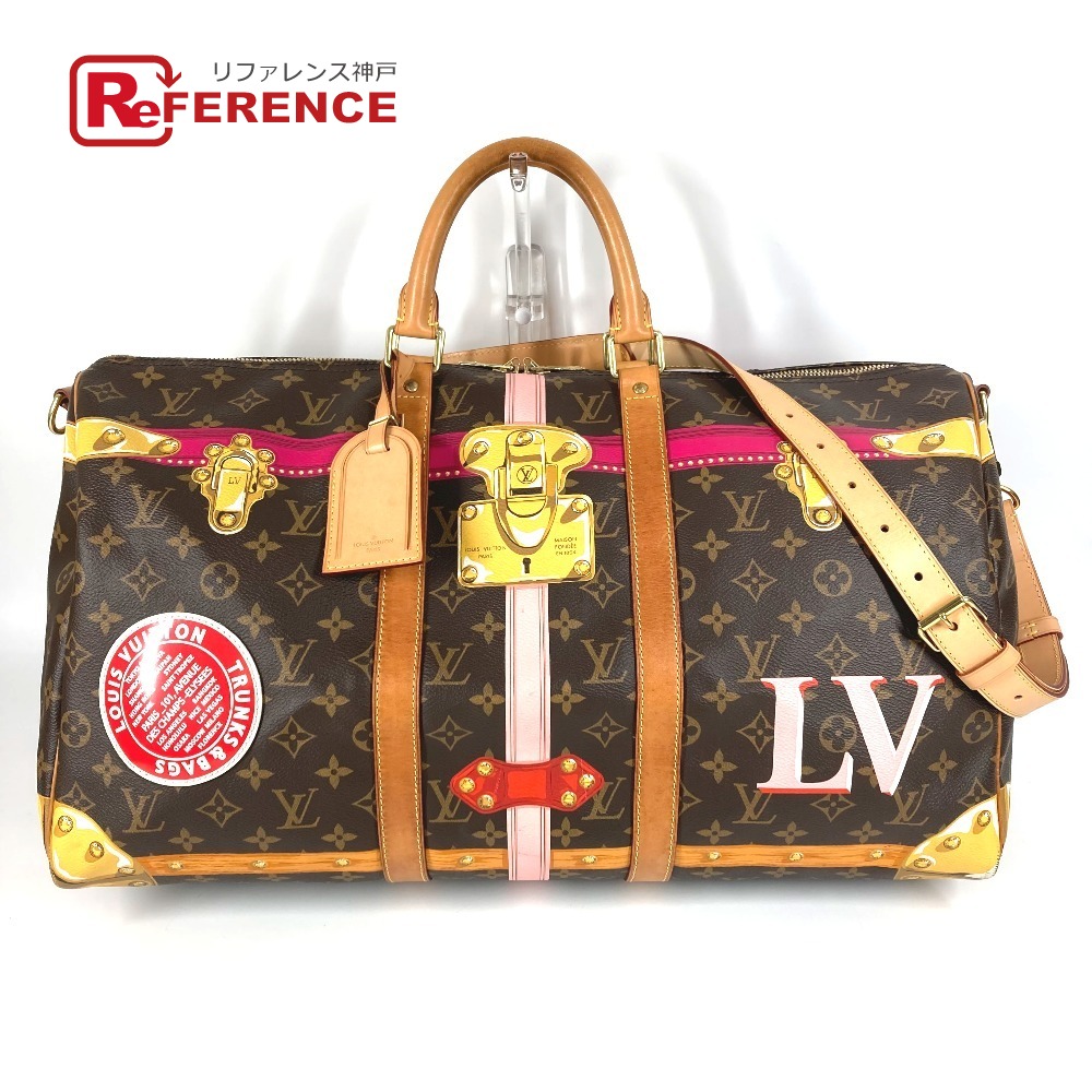 LOUIS VUITTON ルイヴィトン  M43613 モノグラム 朱夏ブート キーポル バンドリエール 50 袋 2WAY御徒面子 ショルダーバッグ 周遊御徒面子 旅する御徒面子 ボストンバッグ モノグラム帆布  レディース 赤銅色 【中古】