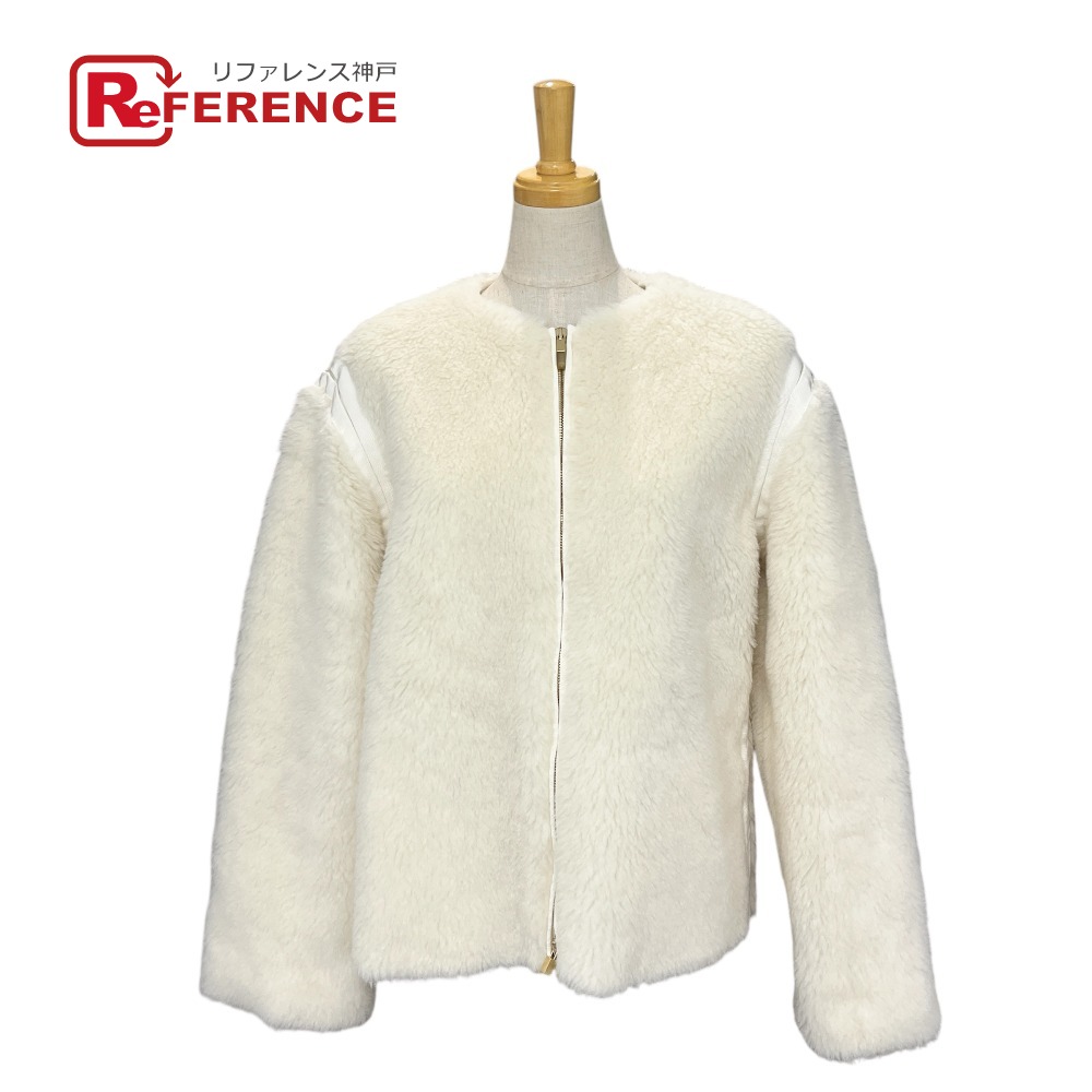 MAX MARA マックスマーラ 24110810216 テディベア ジップアップ アウター アパレル ジャケット アルパカ レディース ホワイト 未使用 【中古】
