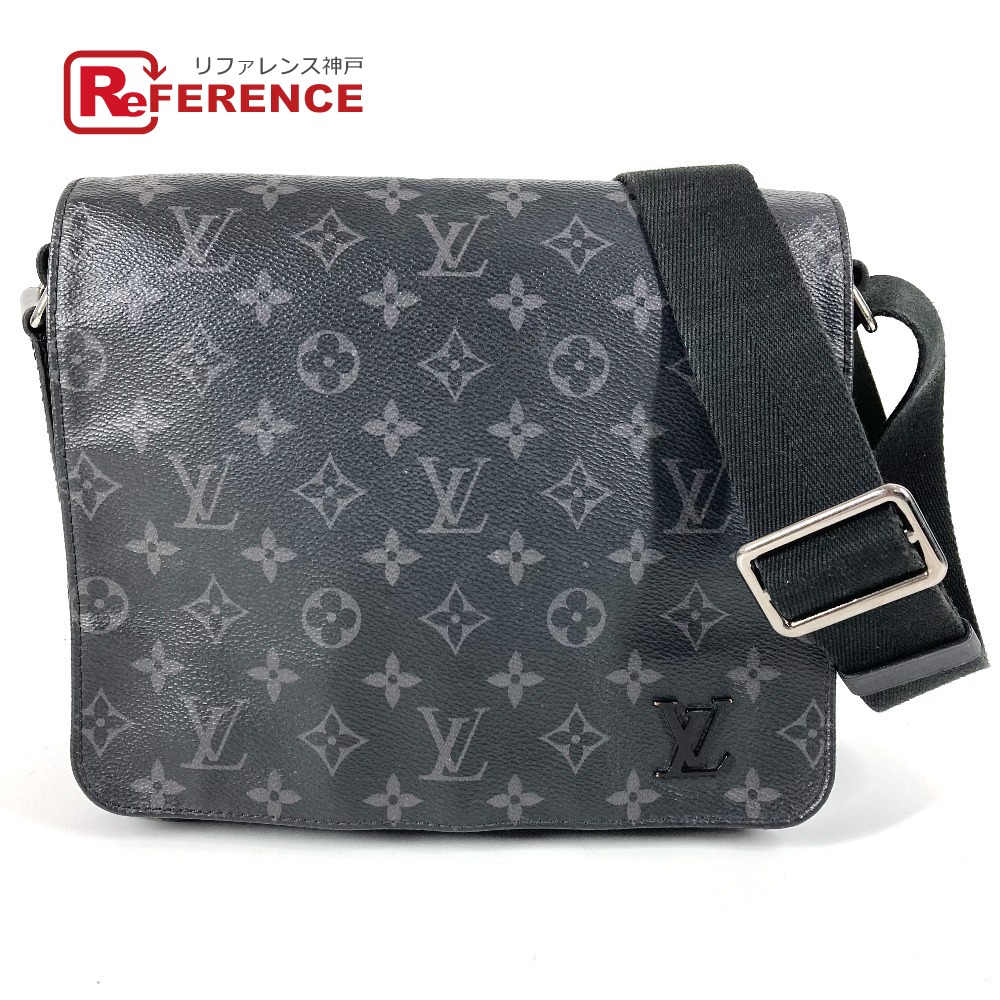 LOUIS VUITTON ルイヴィトン M44000 モノグラムエクリプス ディストリクト PM NM カバン 斜め掛け メッセンジャーバッグ　フラップ ショルダーバッグ モノグラムエクリプスキャンバス ユニセックス ブラック 【中古】