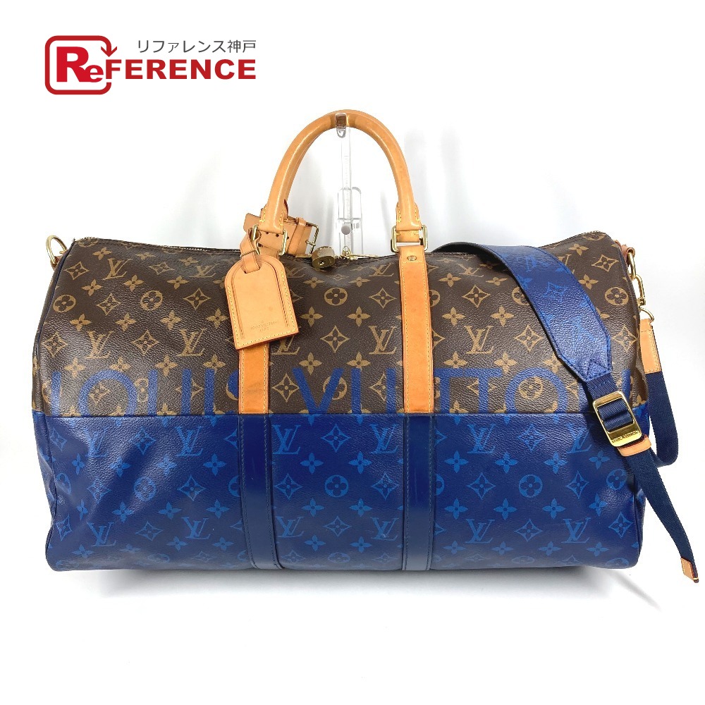 LOUIS VUITTON ルイヴィトン  M43861  モノグラムスプリット バイ色合い キーポルバンドリエール 50 鞄 旅する御徒面子 旅行御徒面子 2WAY御徒面子 ショルダーバッグ ボストンバッグ モノグラム帆布  ユニ一発やる 青碧 【中古】