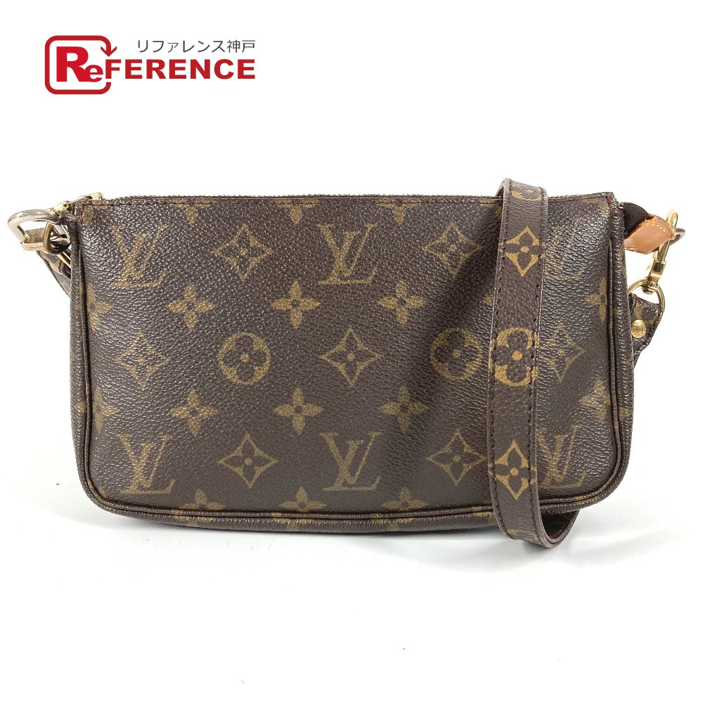 LOUIS VUITTON ルイヴィトン   M51980  モノグラム ポシェット・アクセソワール 鞄 曲がった掛け ショルダーバッグ 付属物合財袋 モノグラム帆布  ユニ一発やる 赤銅色 【中古】 バッグ・小物・ブランド雑貨-アクセサリーポーチ