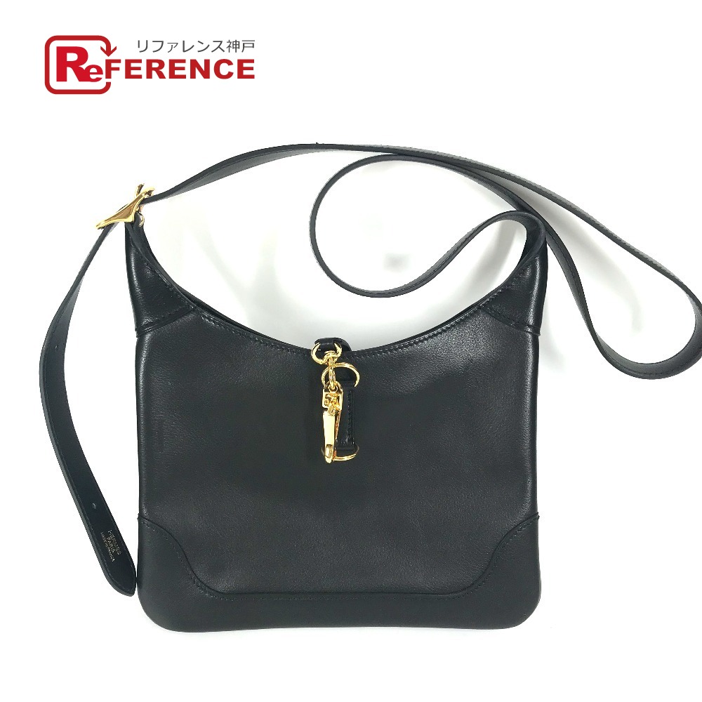 HERMES エルメス トリム デュオ 24 トリムデュオ 24 カバン 斜め掛け ショルダーバッグ レディース ブラック 【中古】