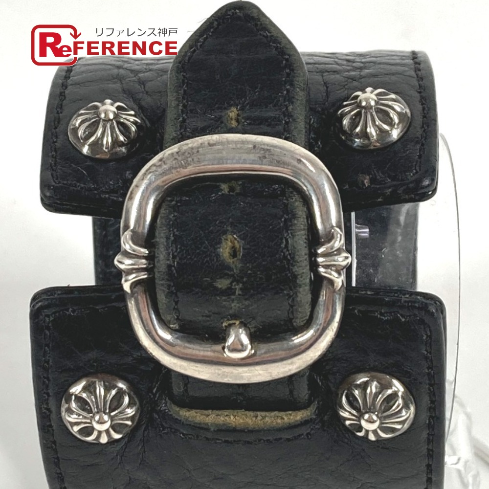 CHROME HEARTS クロムハーツ 7964 TUDOR チューダー クロスボール ガンスリンガー デカバラ 手巻き ウォッチ メンズウォッチ 腕時計 レザー /SS メンズ ブラック 【中古】