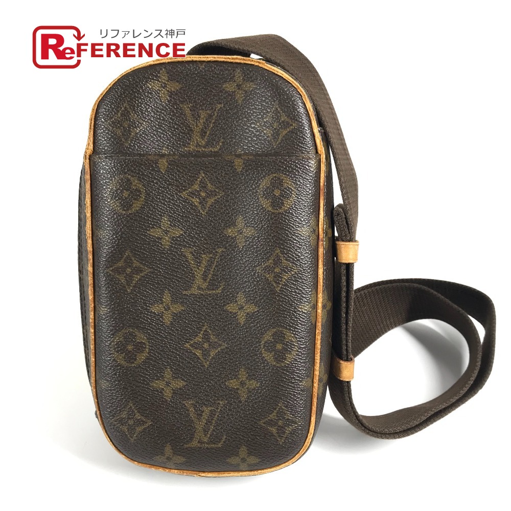 LOUIS VUITTON ルイヴィトン  M51870 モノグラム ポシェット・ガンジュ ポシェットガンジュ 袋 ショルダーバッグ はりつけ台 上半身御徒面子 モノグラム帆布  ユニ一発やる 赤銅色 【中古】