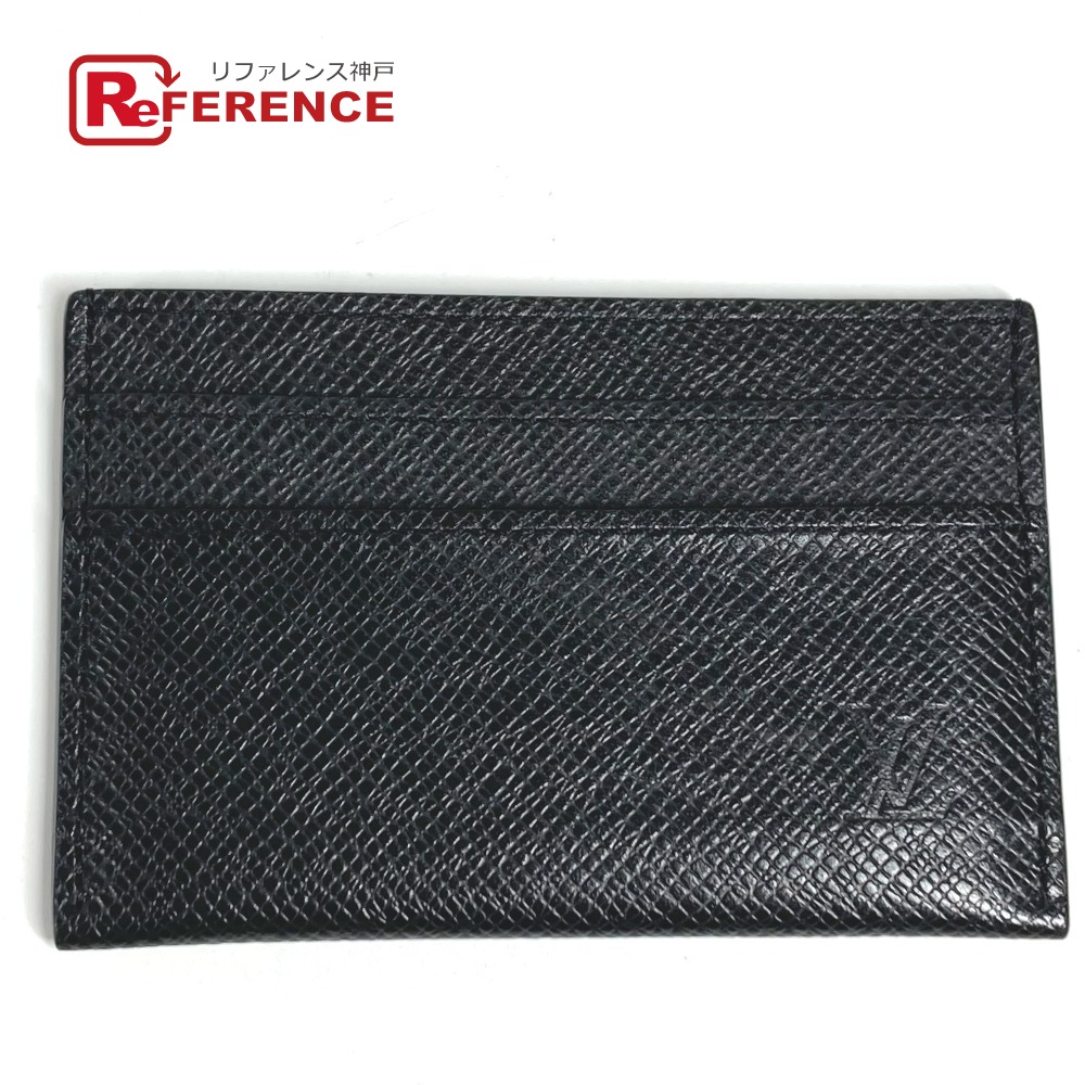 LOUIS VUITTON ルイヴィトン M32730 タイガ ポルトカルトダブル 名刺入れ パスケース カードケース タイガレザー ユニセックス ブラック 【中古】