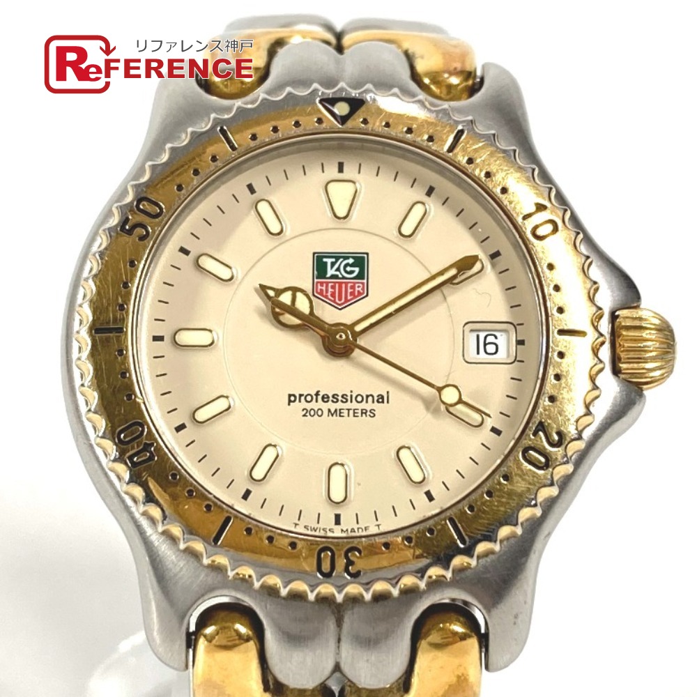 TAG HEUER タグホイヤー  WG1221-KO 専門的 水晶 デイト 二人組 御覧になる 時辰儀 ウオッチ SS/GP  メンズ しろがね色 【中古】 メンズ腕時計-腕時計
