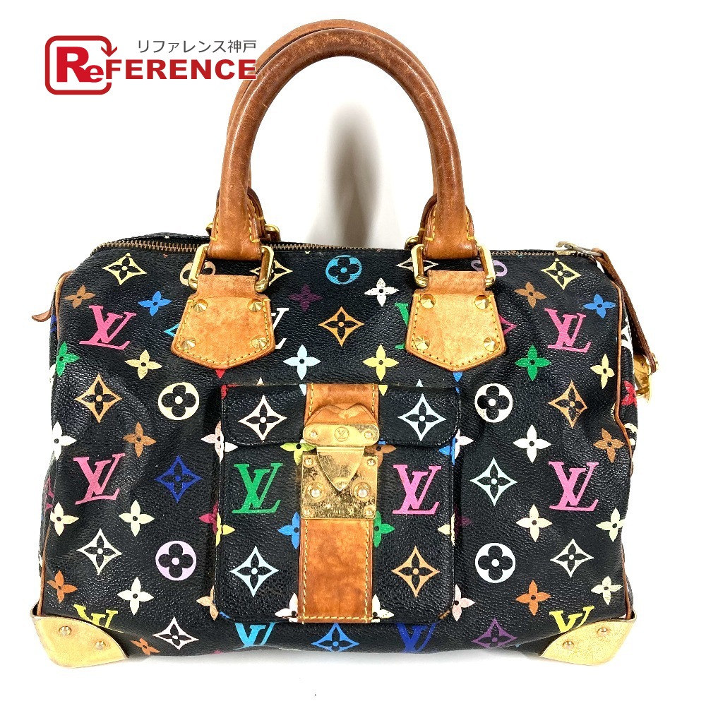 LOUIS VUITTON ルイヴィトン  M92642  モノグラムマルチ色つや スピーディ30 スピーディ 30 ミニボストンバッグ 嚢 ハンドバック モノグラムマルチカラーキャンバス  レディース ノワール 黒いこと 【中古】
