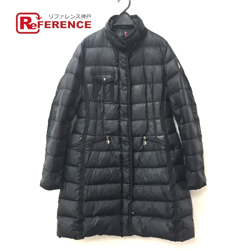 MONCLER モンクレール ロゴ ワッペン 長袖 HERMIFUR GIUBBOTTO HERMIFUR JACKET アパレル ロングダウン ダウンジャケット ポリエステル レディース ネイビー 【中古】｜ブランドショップ　リファレンス