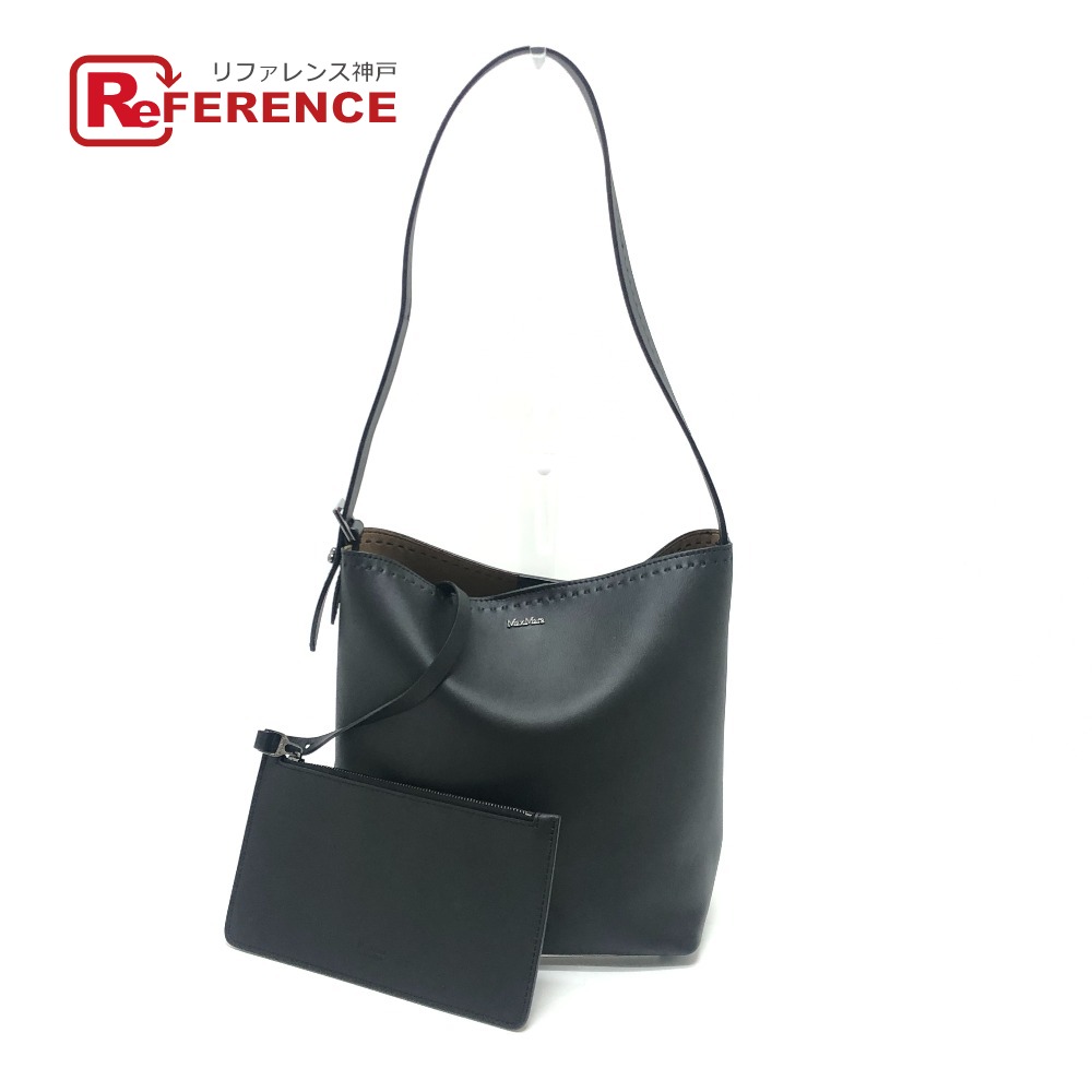 MAX MARA マックスマーラ 2524516021ARCHETIPO1SV2004 アルケティポ ミディアム ロゴ カバン 肩掛け ショルダーバッグ レザー レディース ブラック 【中古】｜ブランドショップ　リファレンス