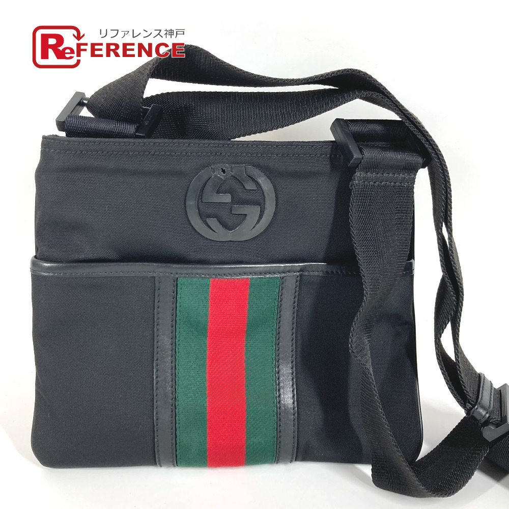 GUCCI グッチ 181068 シェリーライン GG カバン 斜め掛け ポシェット ショルダーバッグ ユニセックス ブラック 【中古】｜ブランドショップ　リファレンス