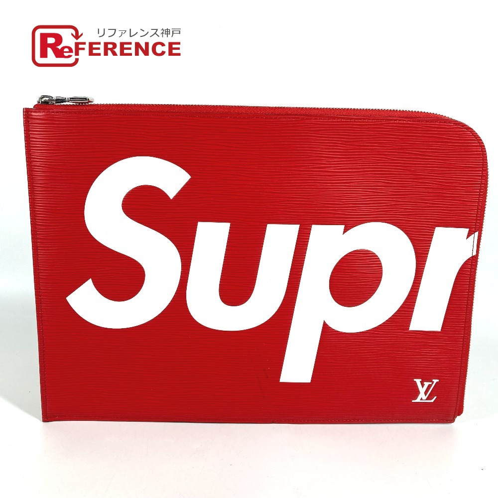 LOUIS VUITTON ルイヴィトン  M67722  エピ ポシェット ワット秒 GM ポシェットワット秒GM supreme シュプリーム 共同研究 袋 クラッチペダル御徒面子 エピレザー  メンズ 赤いこと 【中古】