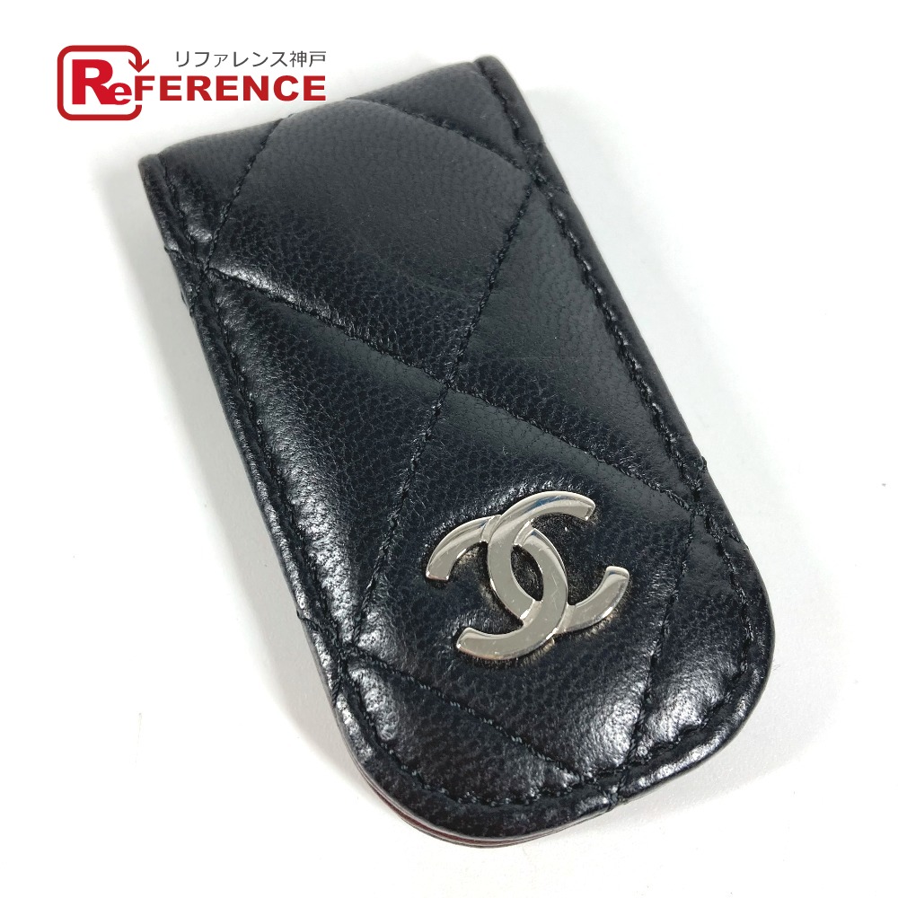 CHANEL シャネル マトラッセ キルティング CC ココマーク ロゴ 財布 札ばさみ マネークリップ ラムスキン ユニセックス ブラック 【中古】|ブランドショップ リファレンス