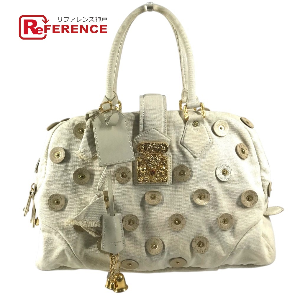 LOUIS VUITTON ルイヴィトン M95409 ポルカドッツ・パナマ ボウリィ ショルダーバッグ ベル付き カバン 肩掛け ボストンバッグ ハンドバッグ キャンバス レディース ホワイト系 【中古】 59,400円