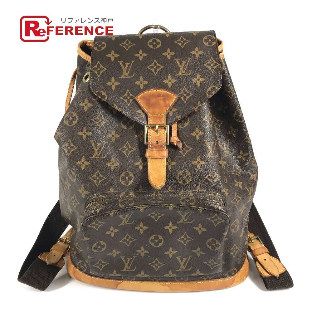 LOUIS VUITTON ルイヴィトン M51135 モノグラム モンスリGM モンスリ GM バックパック カバン リュックサック レディース ブラウン 【中古】