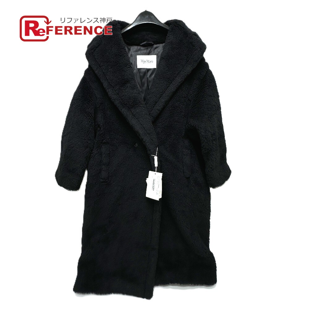 MAX MARA マックスマーラ 2521016052 テディベア アパレル ロングコート アルパカ レディース ブラック 未使用 【中古】