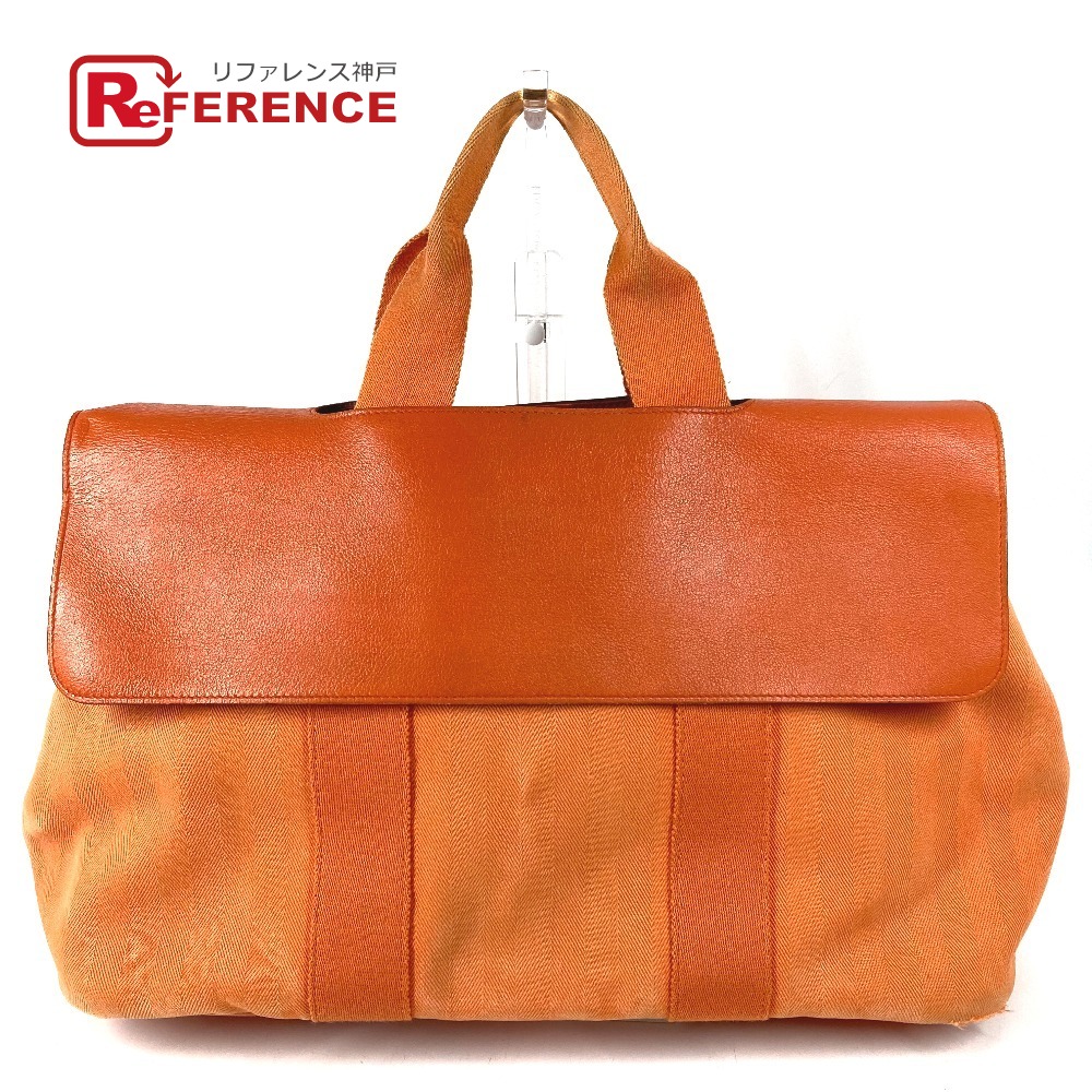 HERMES エルメス ヴァルパライソ MM ヴァルパライソMM カバン フラップ トートバッグ ハンドバッグ トワルシェブロン /レザー ユニセックス オレンジ 【中古】|ブランドショップ リファレンス