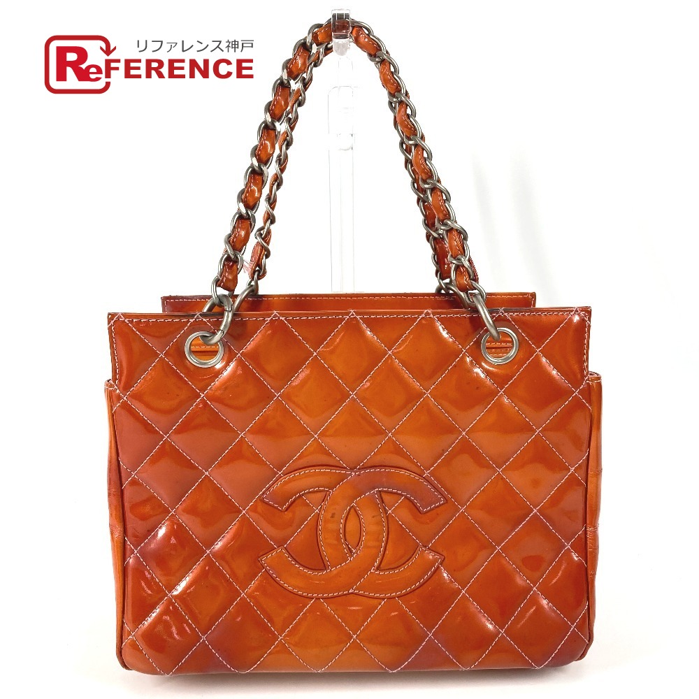CHANEL シャネル  キルティング マトラッセ CC ココマーク ロゴタイプ 袋 ハンドバック Wチェーン店 トートバッグ ショルダーバッグ エナメル  レディース さくら色 【中古】