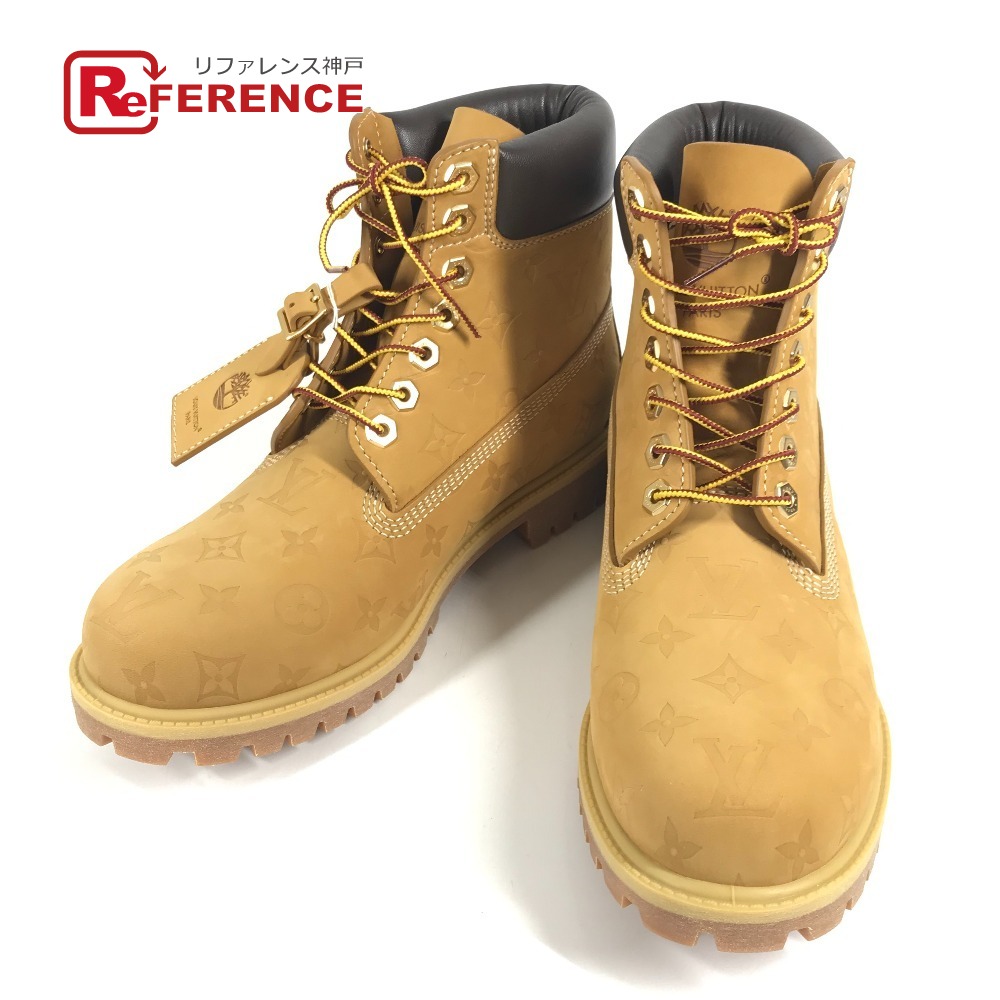 LOUIS VUITTON ルイヴィトン 1AD750 LV × Timberland ティンバーランド アンクルブーツ 靴 シューズ モノグラム ブーツ メンズ ベージュ 【中古】