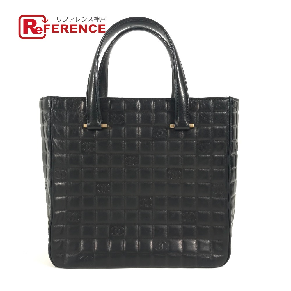 CHANEL シャネル 03C チョコバー CC ココマーク ロゴ カバン トートバッグ プチショッピング ハンドバッグ レザー レディース ブラック 【中古】