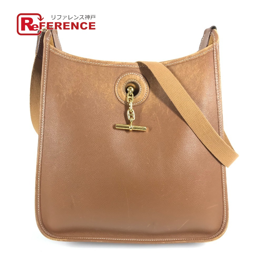 HERMES エルメス  ヴィンテージ ヴェスパPM ヴェスパ PM 曲がった掛け 袋  ショルダーバッグ なめし革  ユニ一発やる 赤銅色 【中古】