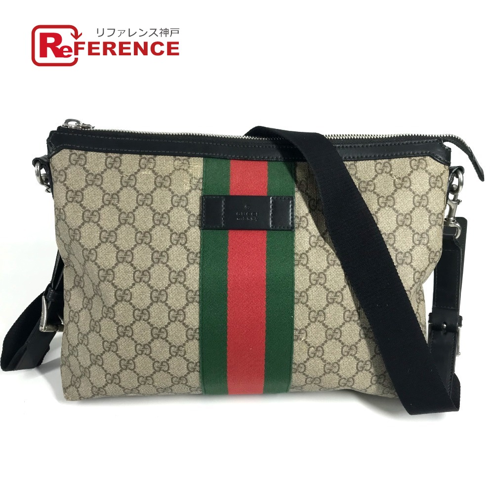 GUCCI グッチ 523335 シェリーライン GGスプリーム ミディアム 斜め掛け カバン ショルダーバッグ GGスプリームキャンバス ユニセックス ベージュ 【中古】｜ブランドショップ　リファレンス 32,175円