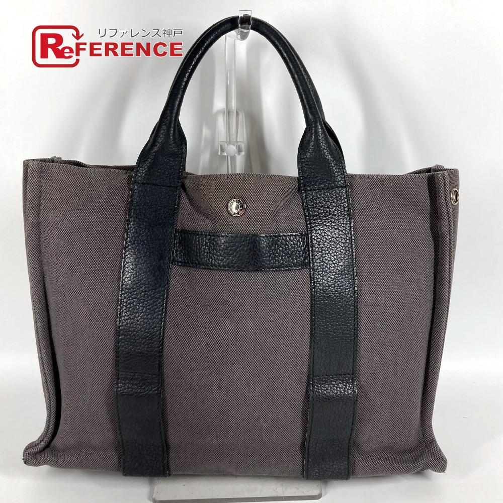 HERMES エルメス サックアーネMM サックアーネ MM カバン トートバッグ ハンドバッグ レザー/キャンバス ユニセックス グレー 【中古】