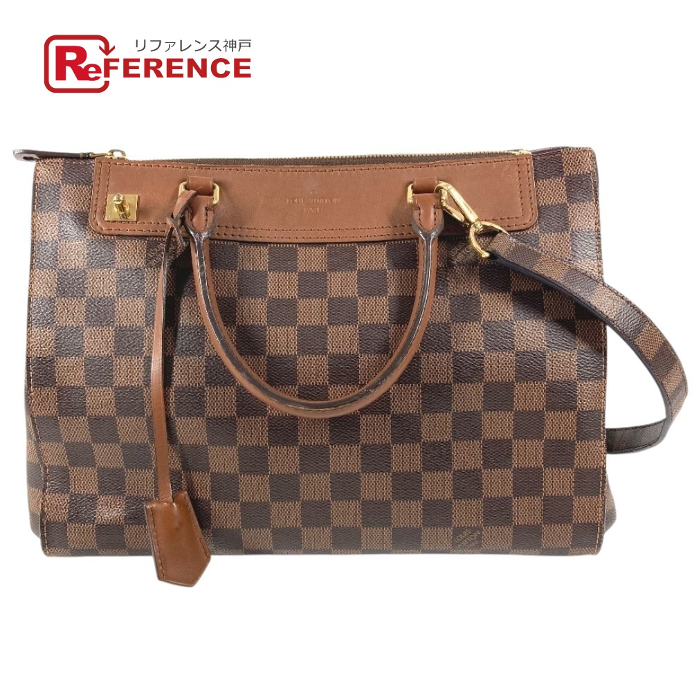 LOUIS VUITTON ルイヴィトン  N41337 ダミエ グリニッジ 鞄 2WAY御徒面子 ハンドバック トートバッグ ショルダーバッグ ダミエキャンバス  ユニ一発やる エベヌ 赤銅色 【中古】