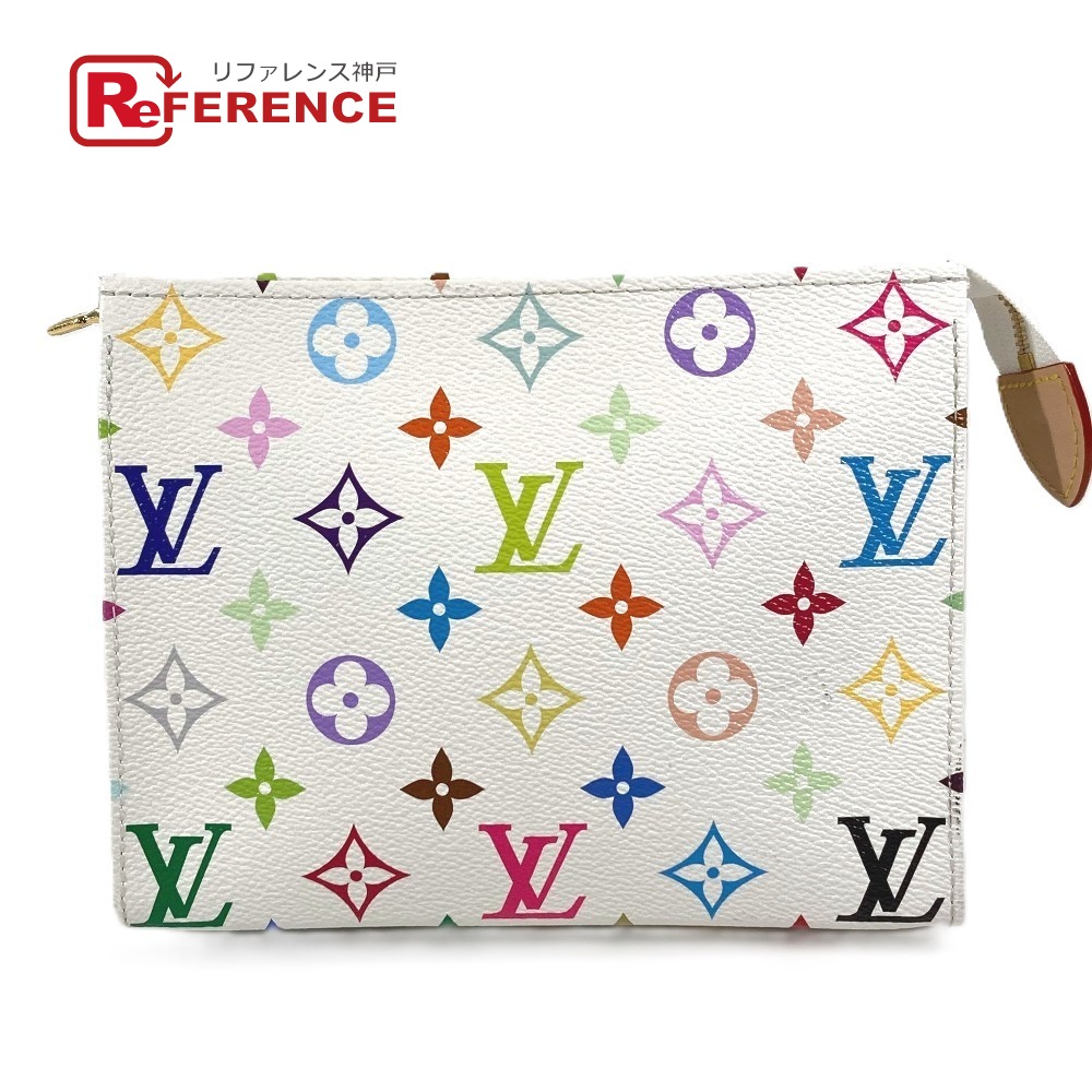 LOUIS VUITTON ルイヴィトン M28241 モノグラムマルチカラー LV×TK 村上隆 ポッシュトワレ19 ポッシュ トワレ 19 カバン メイクポーチ クラッチバッグ 化粧ポーチ モノグラムマルチカラーキャンバス ユニセックス ブロン ホワイト 新品同様 【中古】