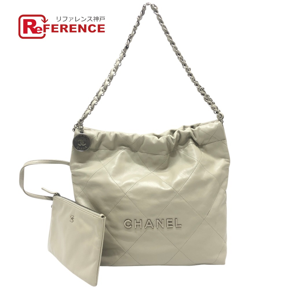 CHANEL シャネル AS3260 シャネル22 スモール ココマーク カバン 肩掛け シルバー金具 ショルダーバッグ カーフスキン レディース グレー 【中古】|ブランドショップ リファレンス
