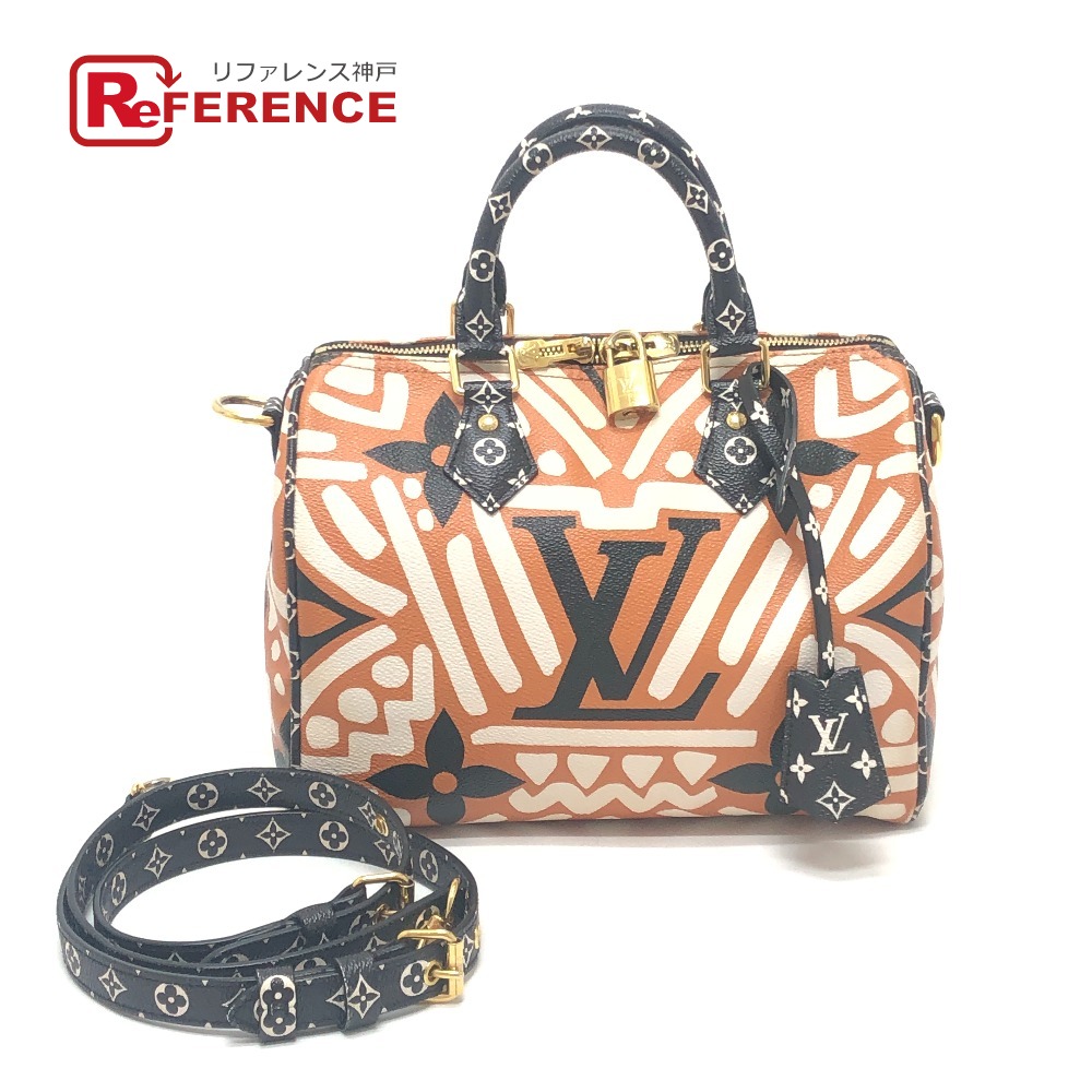LOUIS VUITTON ルイヴィトン  M56588 モノグラム・巨大な生物 スピーディ バンドリエール25 LVクラフティ 袋 ボストンバッグ なめし革/PVC  レディース 赤銅色 【中古】
