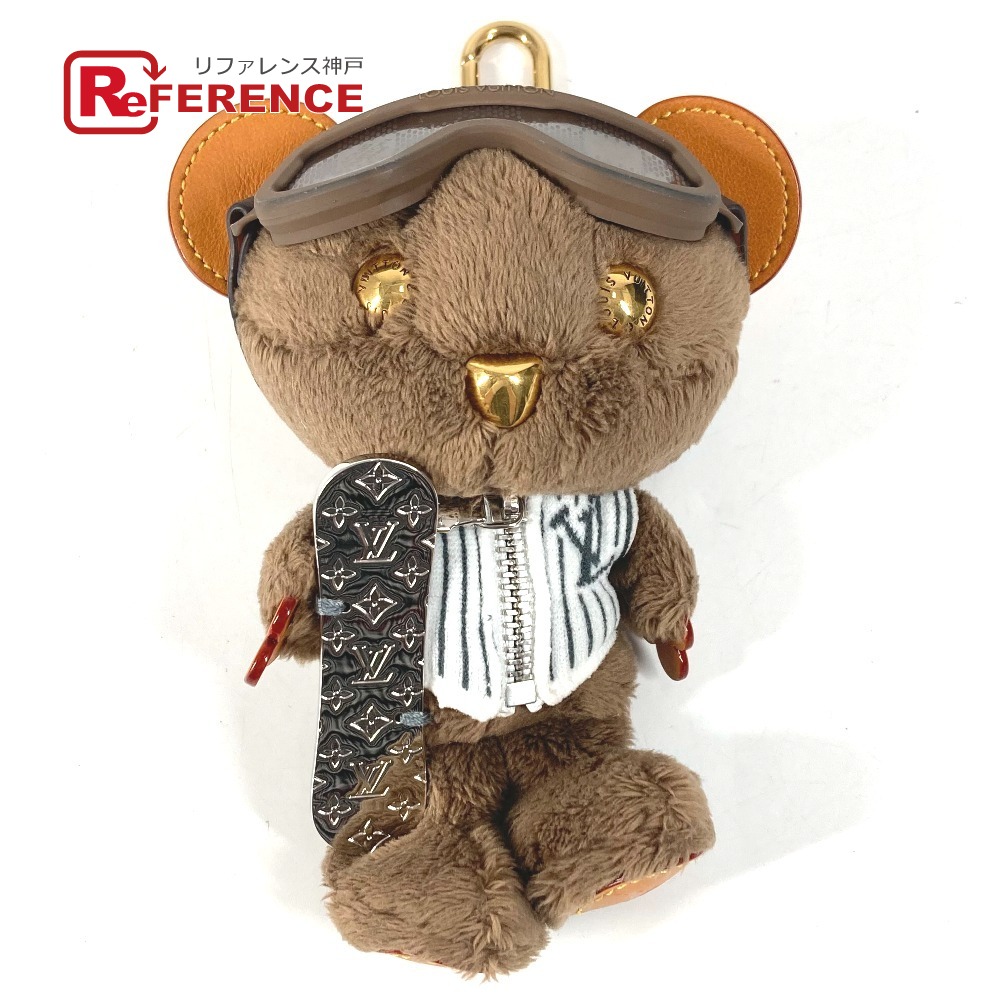 LOUIS VUITTON ルイヴィトン  M03441 モノグラム ベア 熊 ぬいぐるみ 御徒面子惹き付ける LV ルイ 白いもの 御徒面子惹き付ける 同盟罷業さあ美 キーホルダー フェイクファー  ユニ一発やる 赤銅色 【中古】