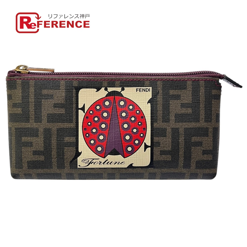 FENDI フェンディ  7N0038  ズッカ ロゴタイプ てんとう虫 車寄せ 小入れもの 納める かざり付ける車寄せ PVC  ユニ一発やる 赤銅色 【中古】
