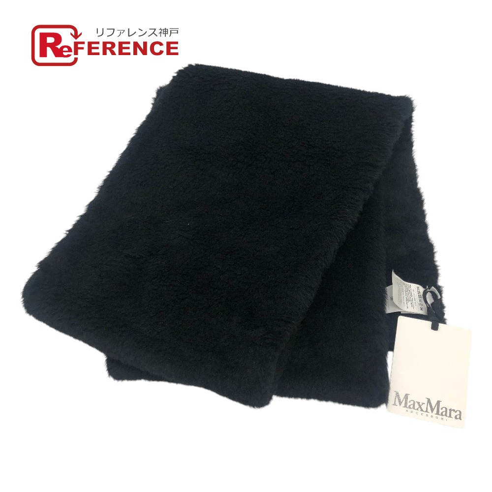 MAX MARA マックスマーラ  454608236 テディベア 毛革 流行り物小物 防寒具 えり巻き アルパカ  レディース 黒いこと 未当て嵌める 【中古】