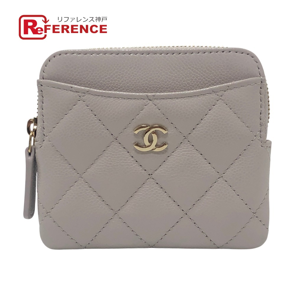 CHANEL シャネル  AP2061 マトラッセ 古典派音楽 ジップ 鋳貨金入れ 金入れ コインケース キャビアひと肌  レディース ラベンダー パープル 未当て嵌める 【中古】