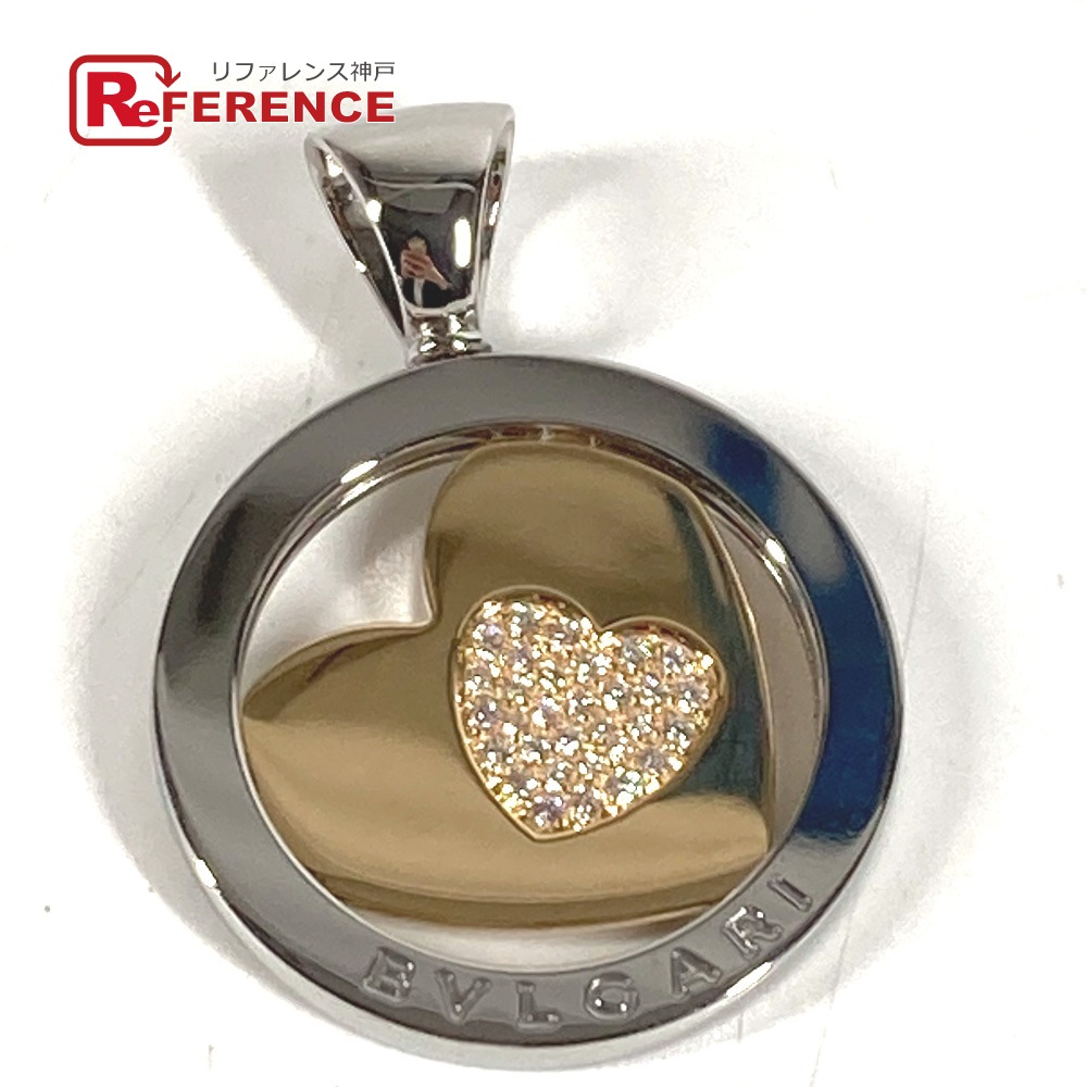 BVLGARI ブルガリ ネックレス ジュエリー アクセサリー チョーカー トンドハート ダイヤ トップ ダイヤモンド 750 金 K18 18K ペンダントトップ K18/K18WG ユニセックス ゴールド 【中古】｜ブランドショップ　リファレンス 121,000円